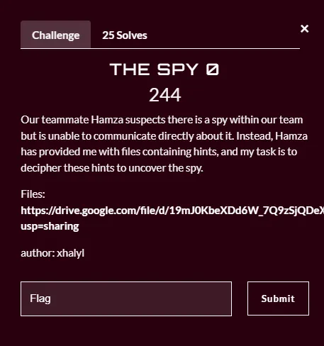 The Spy 0 challenge