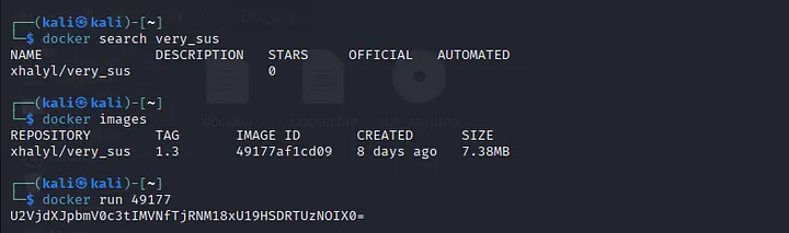 Docker image output